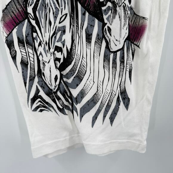 Key Closet Tank Top Size Medium NEW Zebra Ribbed Y2K Style 2000s Cotton USA - Picture 8 of 11
